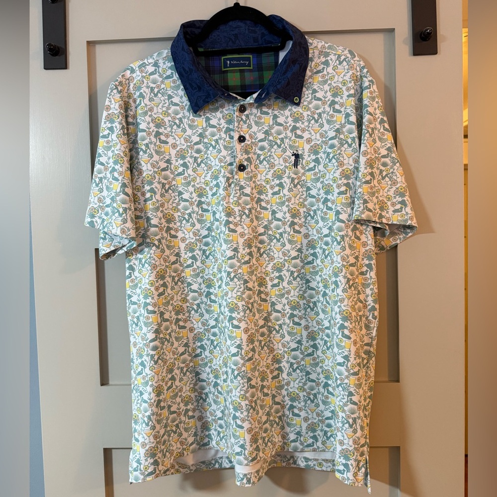 William Murray Bikini Girl Drink Patterned Men's Golf Polo